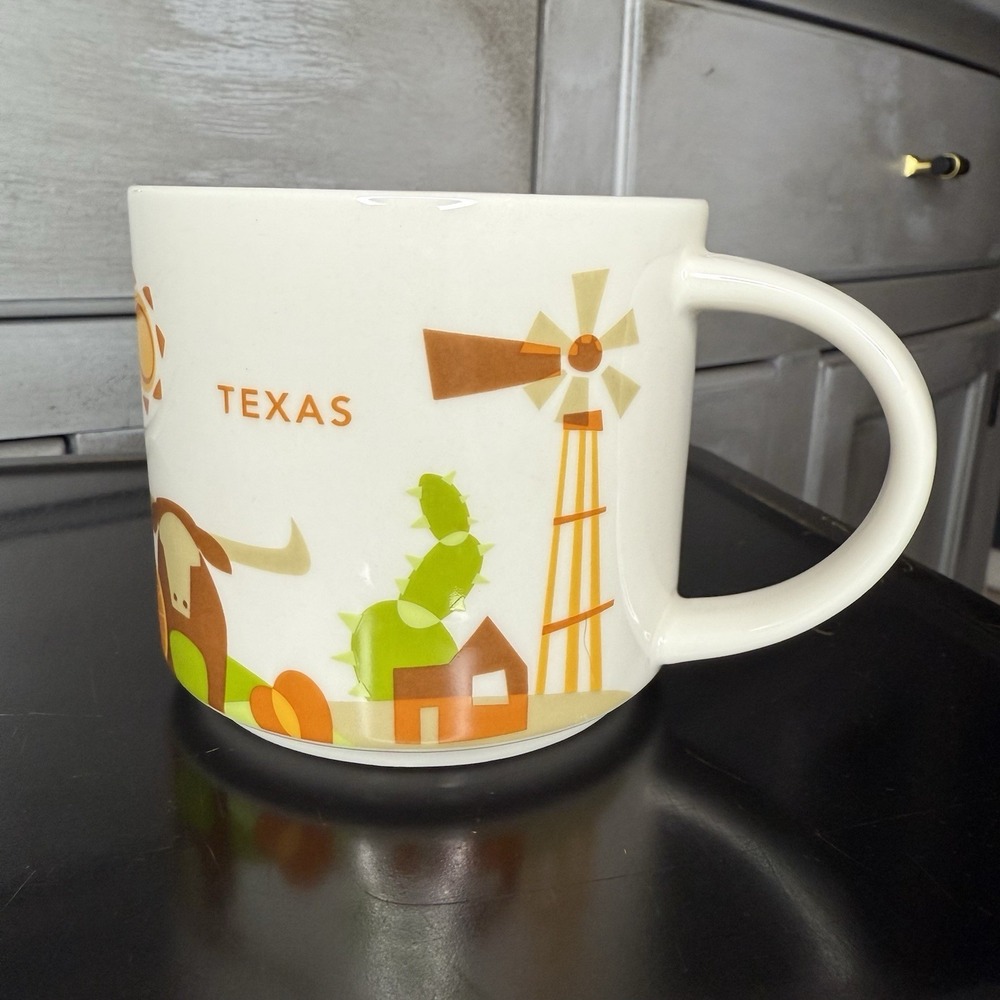 Starbucks You Are Here Collection Texas Mug Cup Longhorns Cactus 15 ounces 2017